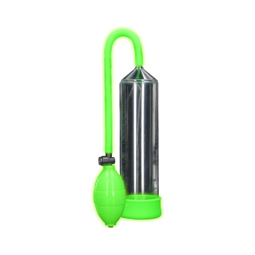 Ouch! Glow in the Dark Classic Penis Pump Neon Green - Intense Pleasure