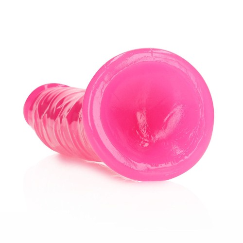 Dildo Slim 8 Pulgadas Neon Rosa que Brilla en la Oscuridad