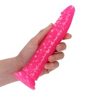 Dildo Slim 8 Pulgadas Neon Rosa que Brilla en la Oscuridad