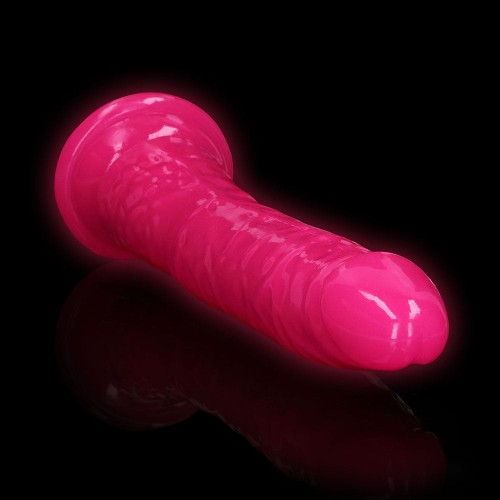 RealRock Glow in the Dark Slim Dildo Neon Pink