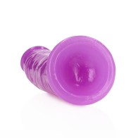 RealRock Glow in the Dark Slim Dildo - Neon Purple