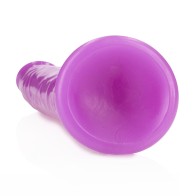 RealRock Glow in the Dark Slim Dildo Neon Purple