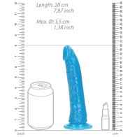 Dildo Slim que Brilla en la Oscuridad 7 in. RealRock - Experiencia Emocionante