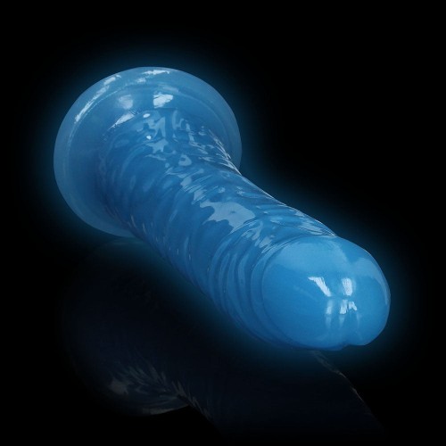 Dildo Slim Resplandeciente 9 Pulgadas - Azul Neón