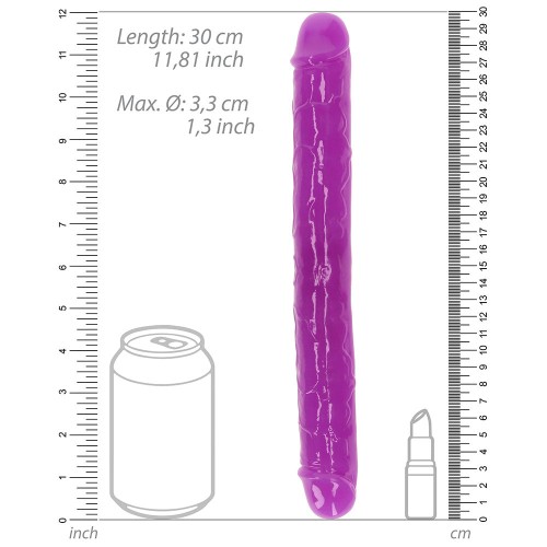 Dildo Doble RealRock que Brilla en la Oscuridad 12 Pulgadas