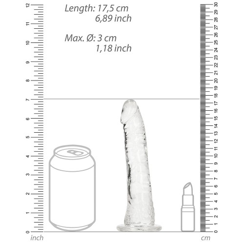 Dildo Slim Crystal Clear de 6 Pulgadas Transparente - Placer Supremo