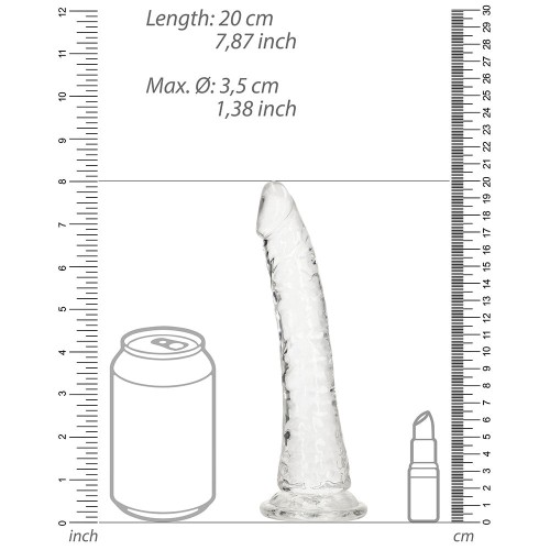 Dildo Transparente Slim 7 Pulgadas RealRock - Placer Seguro para el Cuerpo