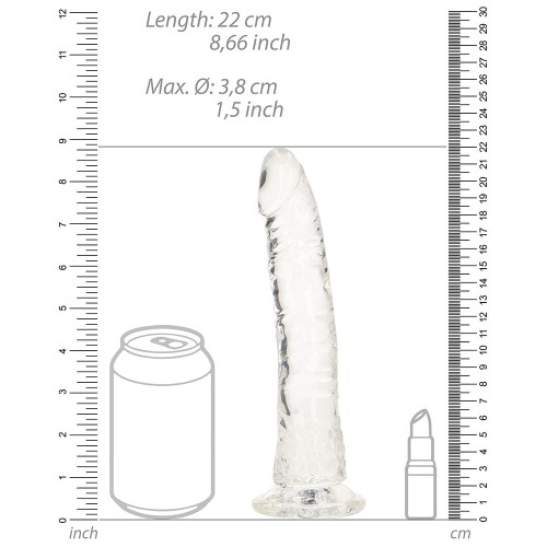 Dildo Slim Crystal Clear RealRock para Placer Versátil