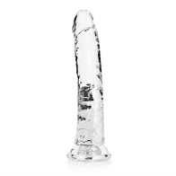 RealRock Crystal Clear Slim 9 in. Dildo