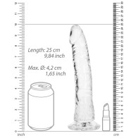 Dildo RealRock Crystal Clear Slim de 9 pulgadas