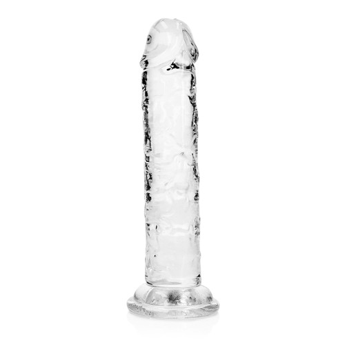 RealRock Crystal Clear Straight 6 in. Dildo Without Balls