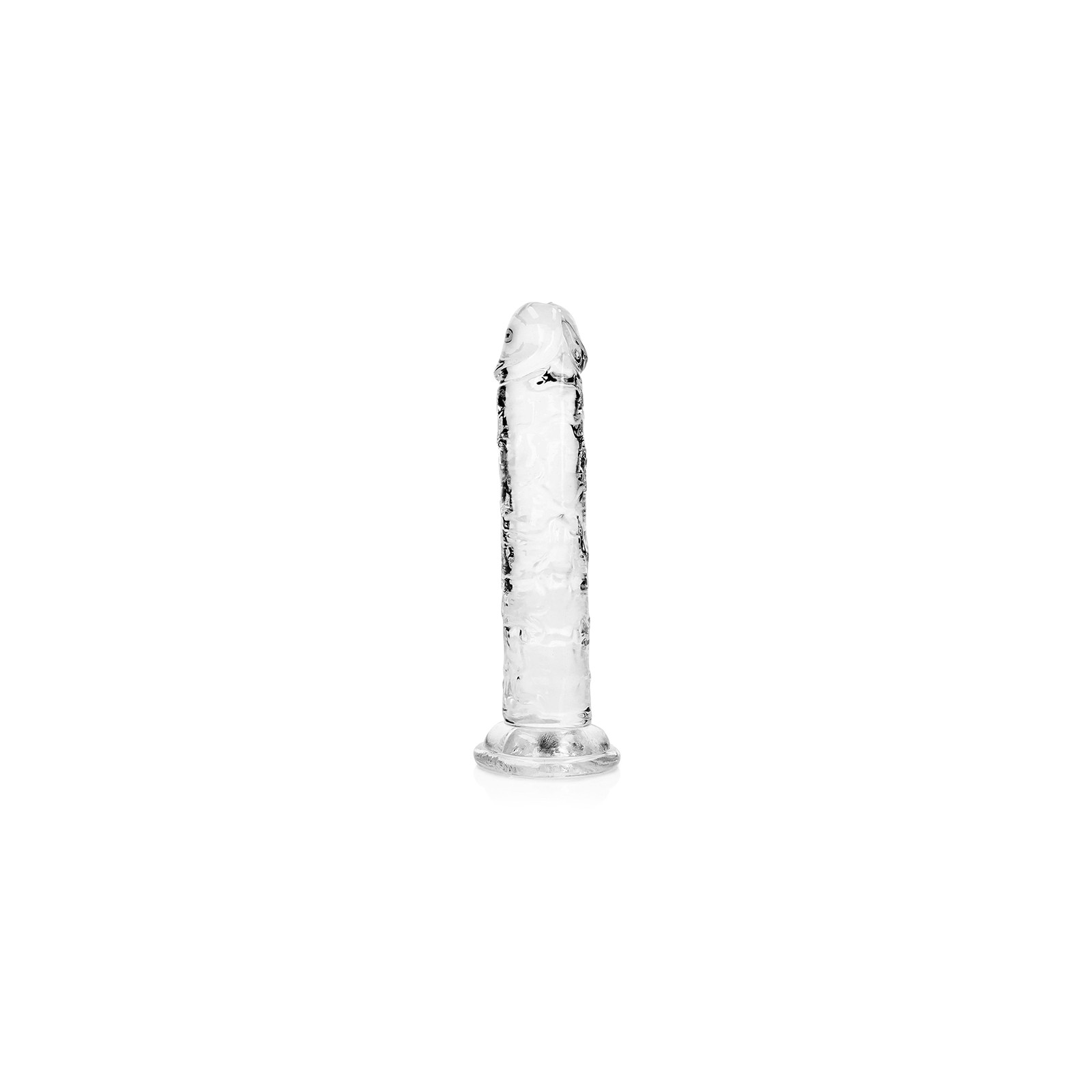 RealRock Crystal Clear Straight 6 in. Dildo Without Balls