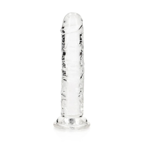 RealRock Crystal Clear Straight 6 in. Dildo Without Balls