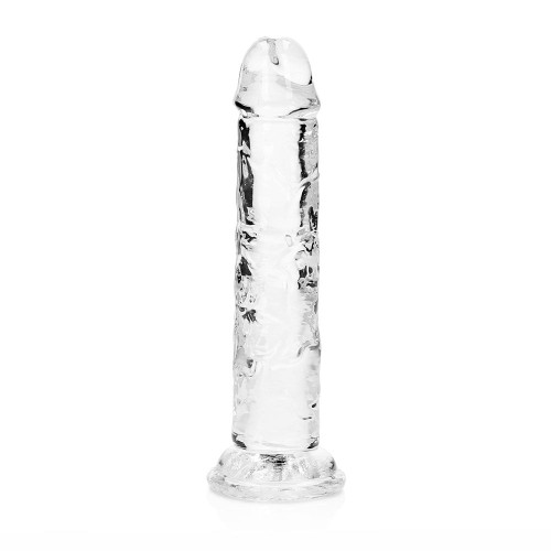 RealRock Crystal Clear Straight 6 in. Dildo Without Balls