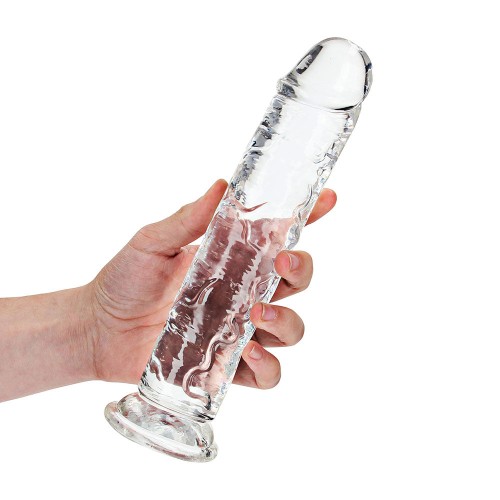 Dildo Recto Transparente de 9 in RealRock