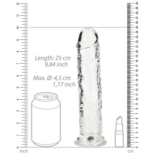 RealRock Crystal Clear Straight 9 in Dildo