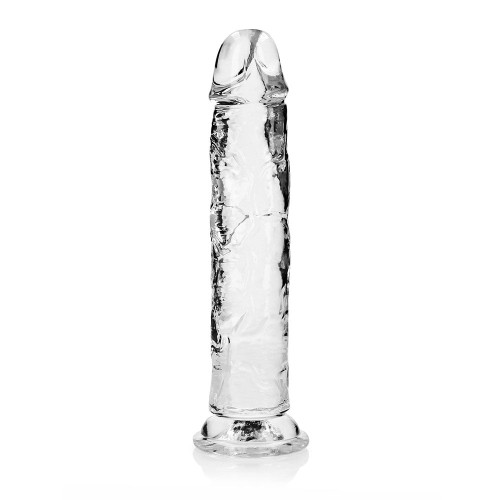 RealRock Crystal Clear Straight 10 in Dildo Without Balls Clear