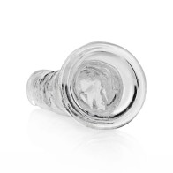 RealRock Crystal Clear Straight 10 in Dildo Without Balls Clear