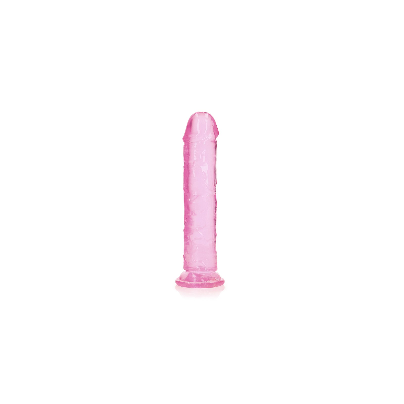 Dildo Transparente RealRock 9 in. Sin Bolas Rosa