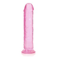 Dildo Transparente RealRock 9 in. Sin Bolas Rosa