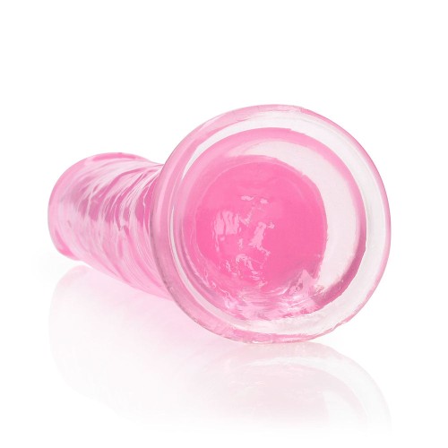 Dildo Transparente RealRock 9 in. Sin Bolas Rosa