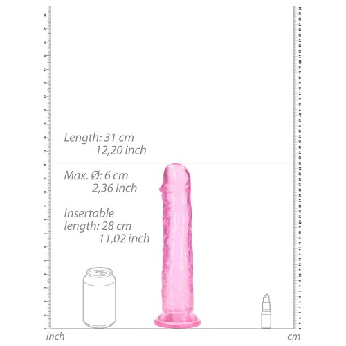 Dildo Recto Crystal Clear de RealRock para Placer Supremo