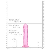 Dildo Recto Crystal Clear de RealRock para Placer Supremo