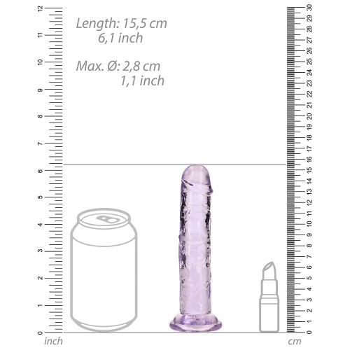 RealRock Crystal Clear 6 in. Dildo for Dual Pleasure