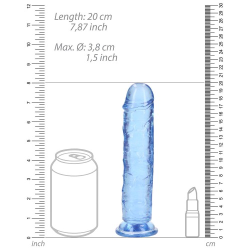 Dildo Recto Transparente RealRock Azul