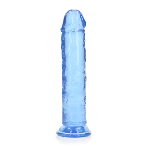 Dildo Recto RealRock Crystal Clear de 8 Pulgadas Azul