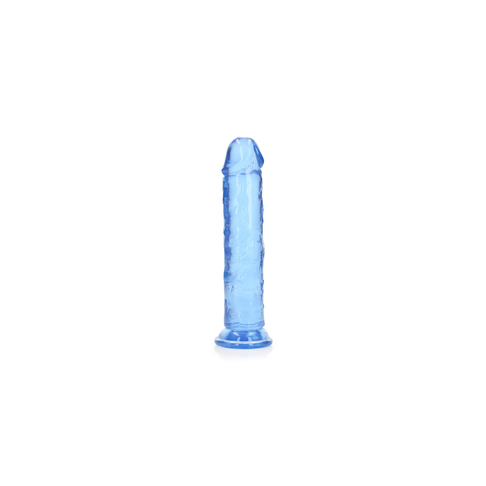 Dildo Recto RealRock Crystal Clear de 8 Pulgadas Azul