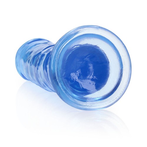 RealRock Crystal Clear Straight Dildo 8 inches Blue