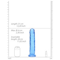 Dildo Crystal Clear RealRock de 11 in. Azul