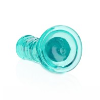 RealRock Crystal Clear 6 Inch Dildo Without Balls Turquoise