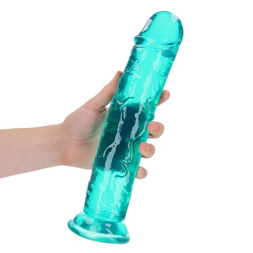 RealRock Crystal Clear 11 in. Straight Dildo Without Balls