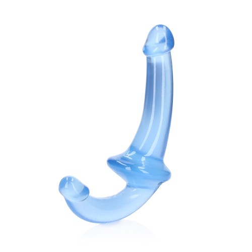 RealRock Crystal Clear Strapless Dildo Blue