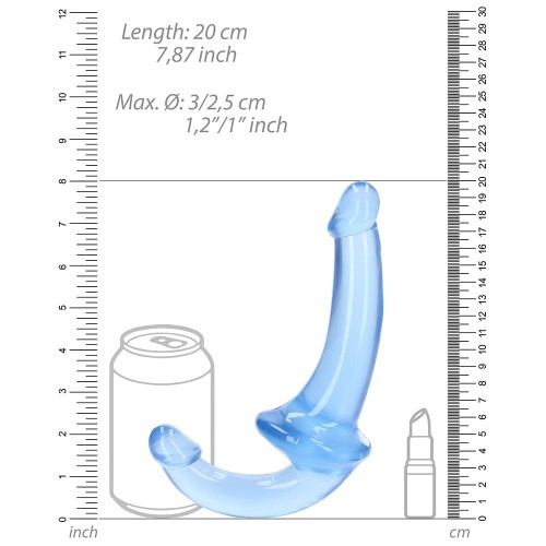 RealRock Crystal Clear Strapless Dildo Blue