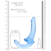 RealRock Crystal Clear Strapless Dildo Blue