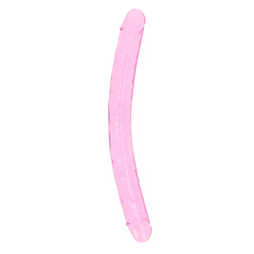 Dildo Doble RealRock Crystal Clear de 13 in Rosa