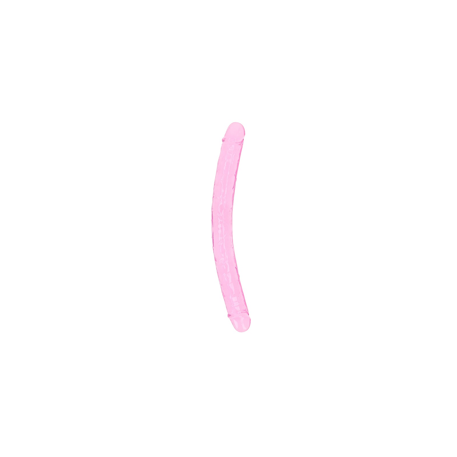 RealRock Crystal Clear Double Dong 13 in. Dual-Ended Dildo Pink