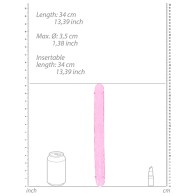 RealRock Crystal Clear Double Dong 13 in. Dual-Ended Dildo Pink