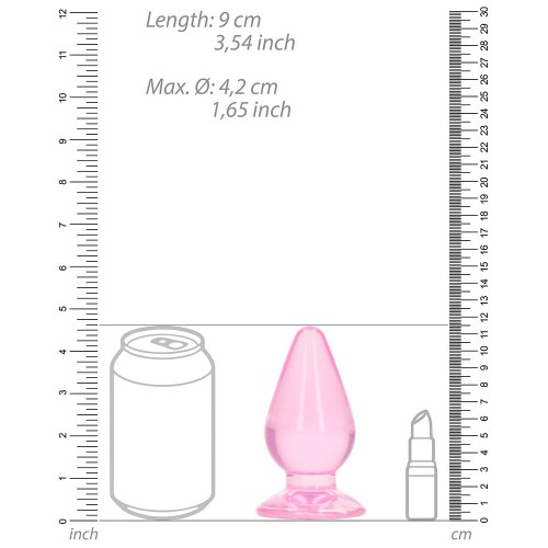 Plug Anal Crystal Clear de 4.5 in Rosa - Juguete Anal Premium