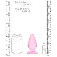 Plug Anal Crystal Clear de 4.5 in Rosa - Juguete Anal Premium