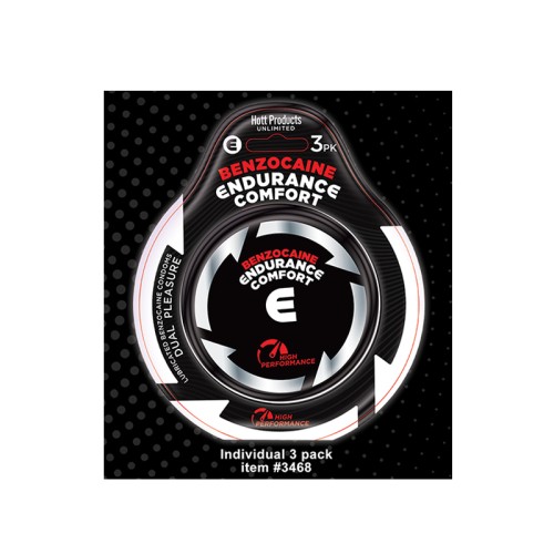 Condones Endurance Comfort con Benzocaine 3 Piezas