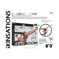 Skinsations Double Dickin Vibrating Strap-On - Vanilla