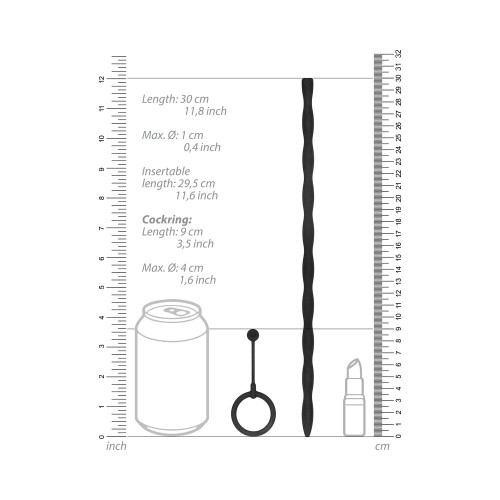 Ouch! Urethral Sounding Plug & Cock Ring Set