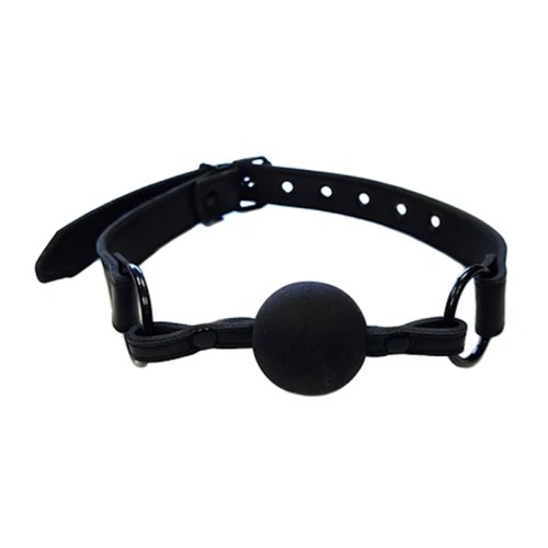 Rouge Leather Black Ball Gag