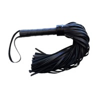 Flogger Largo de Cuero Negro Rouge Accesorio Elegante