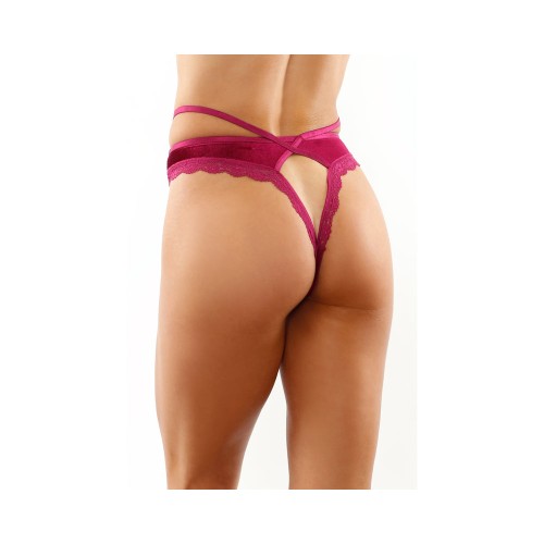 Tanga Corto de Terciopelo Kalina Magenta S/M