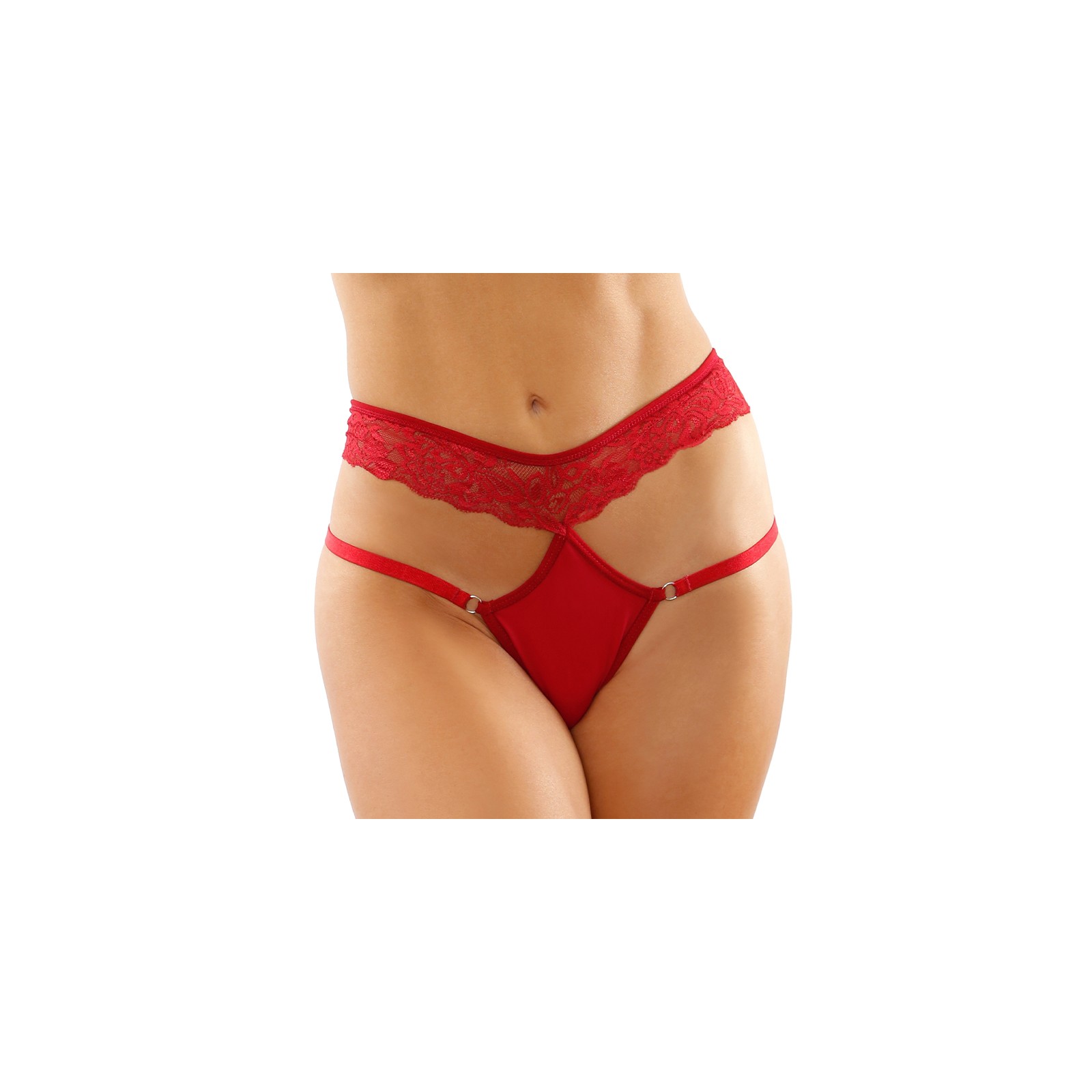 Ren Microfiber Double-Strap Panty Red S/M